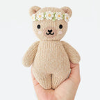 Cuddle+kind - Baby Animal Collection - Honey Bear - Floral Crown - Ivory
