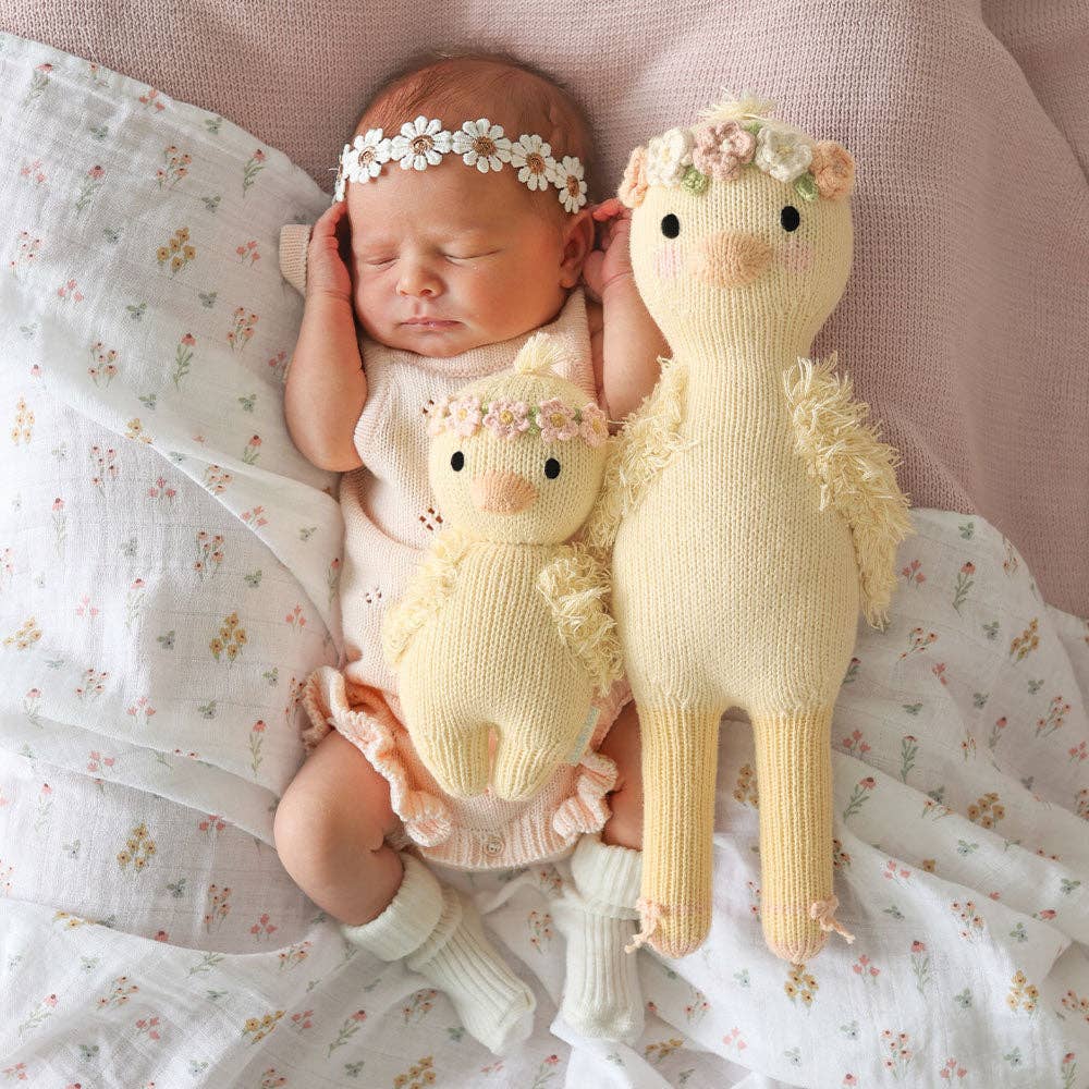 Cuddle+kind - Baby Animal Collection - Baby Duckling - Floral Crown - Blush