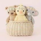 Cuddle+kind - Baby Animal Collection - Honey Bear - Floral Crown - Ivory