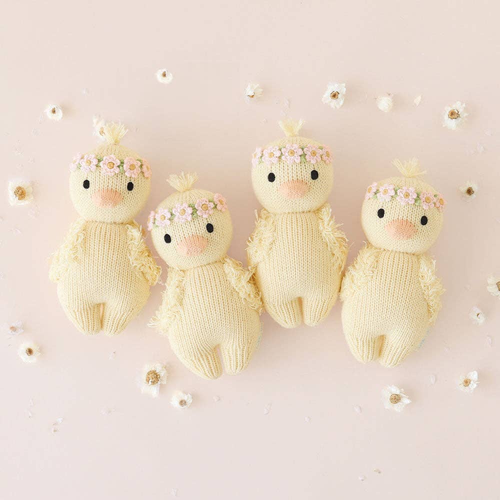 Cuddle+kind - Baby Animal Collection - Baby Duckling - Floral Crown - Blush